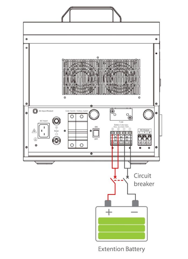 connect the extension battery